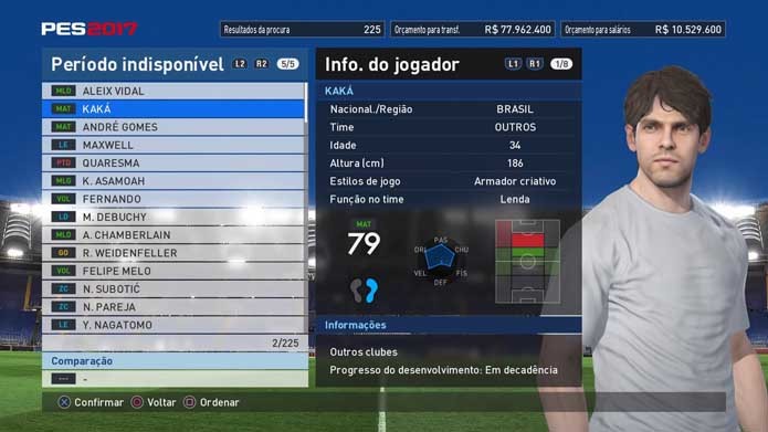 Ídolo brasileiro está em PES 2017 (Foto: Reprodução/Murilo Molina)