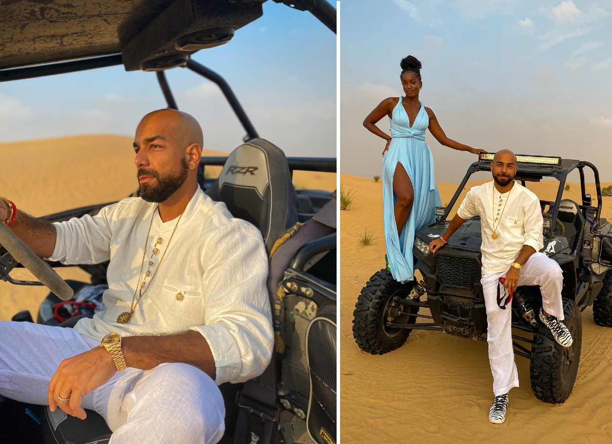 Iza se derrete por fotos do marido, Sérgio Santos, em deserto de Dubai (Foto: Reprodução/Instagram)