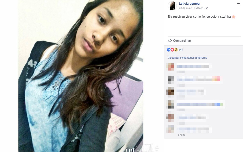 Garota de 13 anos morreu em acidente na BR-101 (Foto: Reprodução/ Facebook)