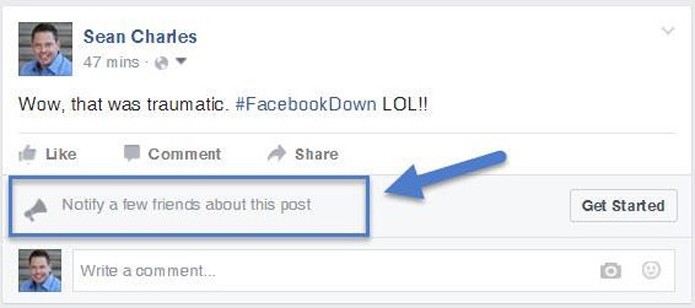 Recurso do Facebook oferece opção discreta para marcar amigos em posts (Foto: Reprodução/Social Times)