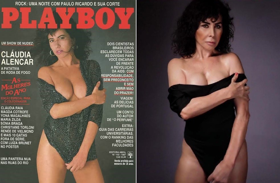 Claudia Alencar repete pose de capa da Playboy estrelada por ela em março de 1987 (Foto: Reprodução/Instagram)
