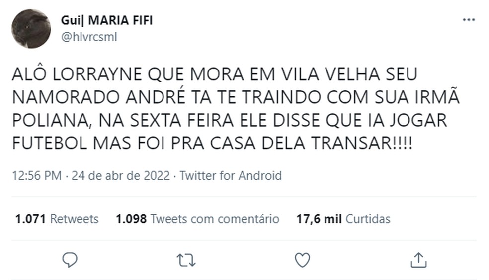 Após ouvir conversa em ônibus no ES, jovem relata caso de traição no Twitter e história viraliza