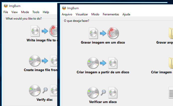 Descubra como deixa a interface do ImgBurn em português (Foto: Reprodução/Edivaldo Brito)