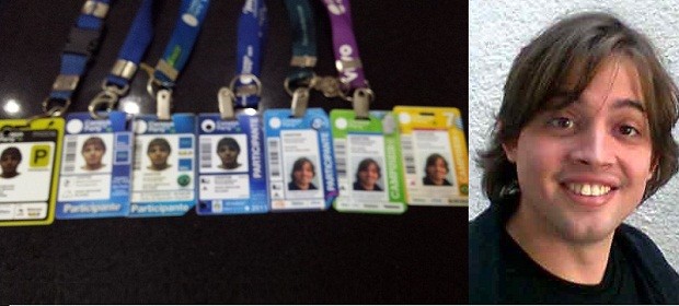 Richard e suas sete credenciais da Campus Party (Foto: Arquivo pessoal)