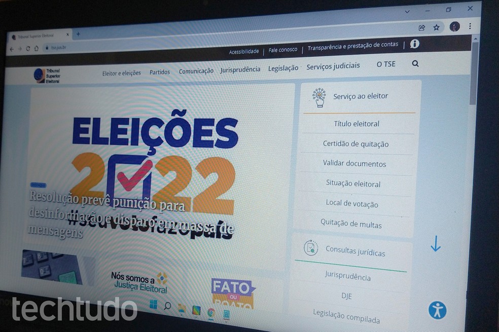 Tutorial ensina como mudar local de votação pela Internet com ferramenta online do TSE — Foto: Raquel Freire/TechTudo