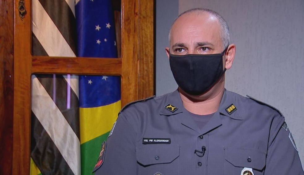 Coronel da PM fala sobre as investigações dos ataques em Botucatu — Foto: TV TEM/ Reprodução 