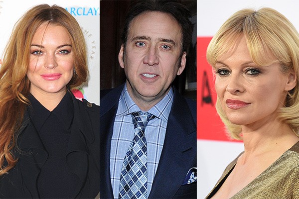 Lindsay Lohan, Nicolas Cage e Pamela Anderson são algumas das celebridades que já ficaram devendo para o governo (Foto: Getty Images)