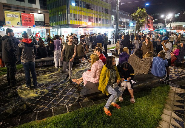 Prédios foram esvaziados em Wellington (Foto: Hagen Hopkins / Getty Images)