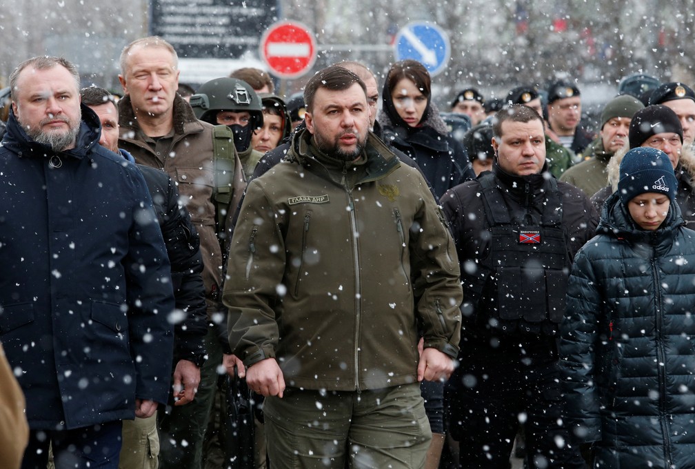 Denis Pushilin, líder do movimento separatista em Donetsk, em foto de 7 de março de 2022 — Foto: Alexander Ermochenko/Reuters