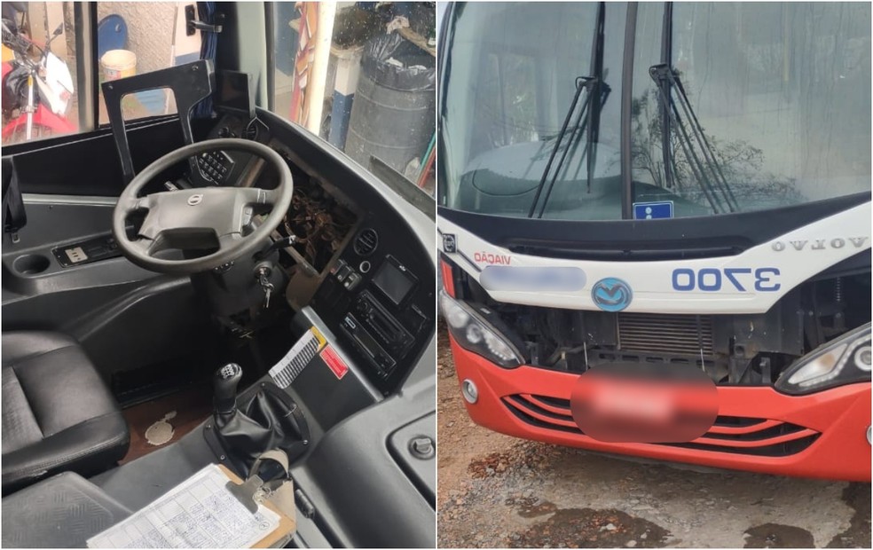 Criminosos furtam peças de ônibus em Conchas — Foto: Calvip/ Arquivo Pessoal