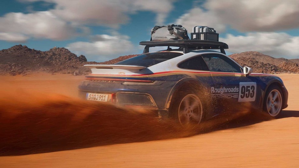 Porsche 911 Dakar tem pintura opcional que remete diretamente ao modelo original — Foto: Divulgação
