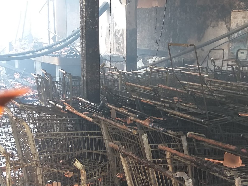 Supermercado ficou destruído em Tietê (SP) — Foto: Arquivo Pessoal