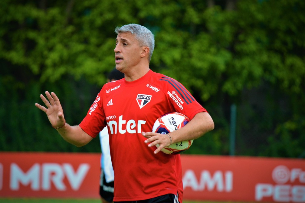 Crespo no treino do São Paulo — Foto: São Paulo FC