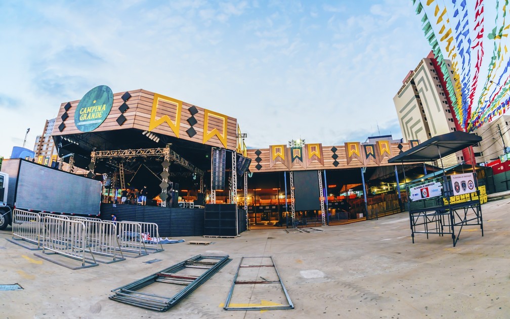 Novo palco 360º montado para o São João 2018 de Campina Grande, no Parque do Povo (Foto: Emanuel Tadeu/Aliança & Medow Promo)