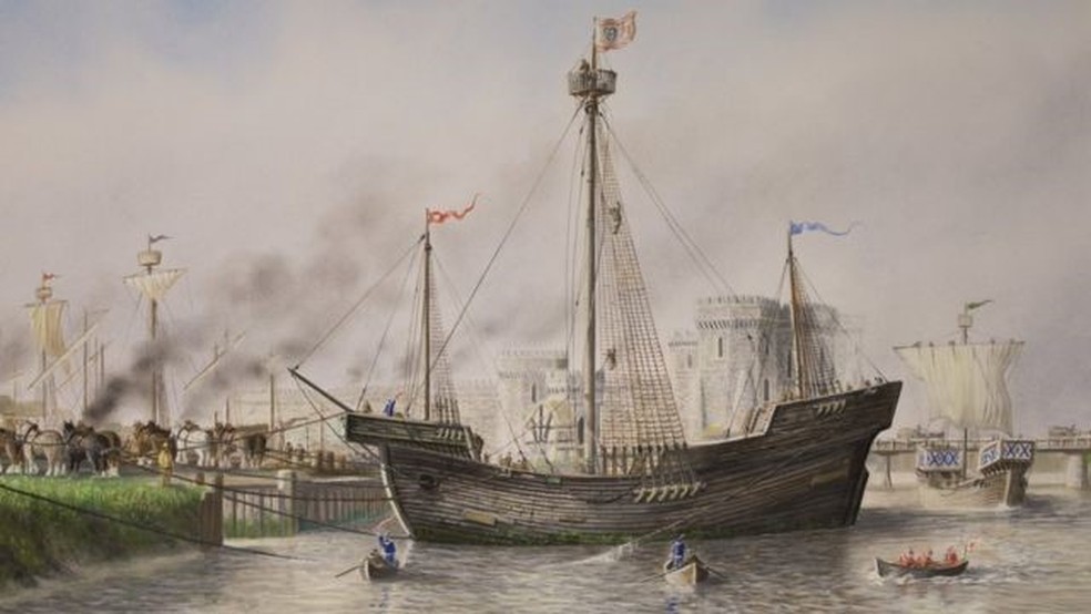 O Navio de Newport, da era medieval, é uma das maiores descobertas históricas do País de Gales — Foto: NEWPORT MUSEUMS AND HERITAGE SERVICE