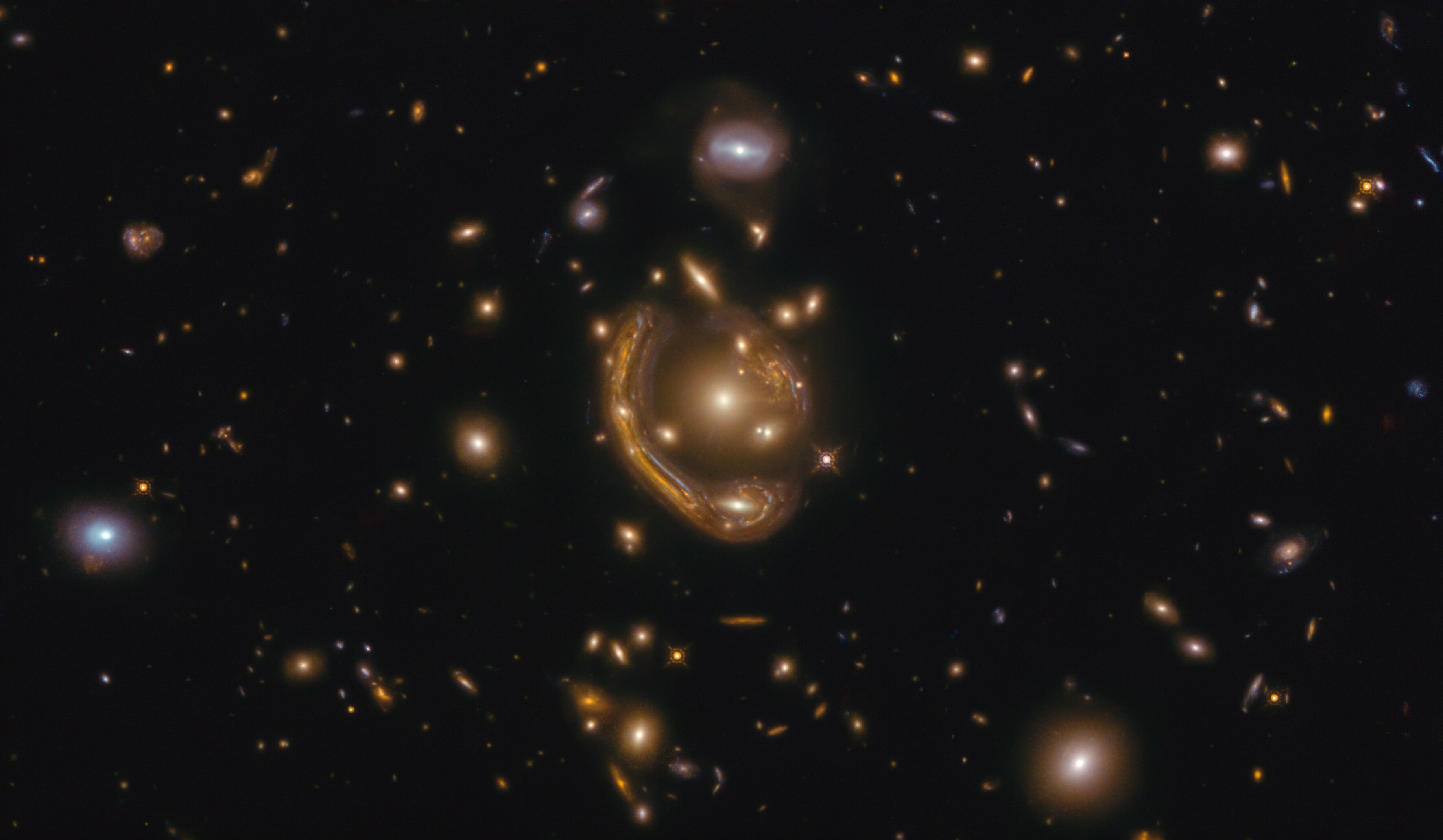 Hubble registra o maior episódio de Einstein já observado no universo (Imagem: ESA / Hubble / NASA, S. Jha)