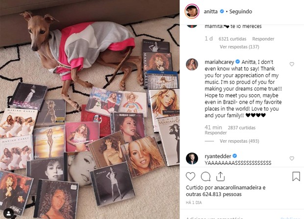 Mariah Carey responde post de Anitta (Foto: Reprodução/Instagram)