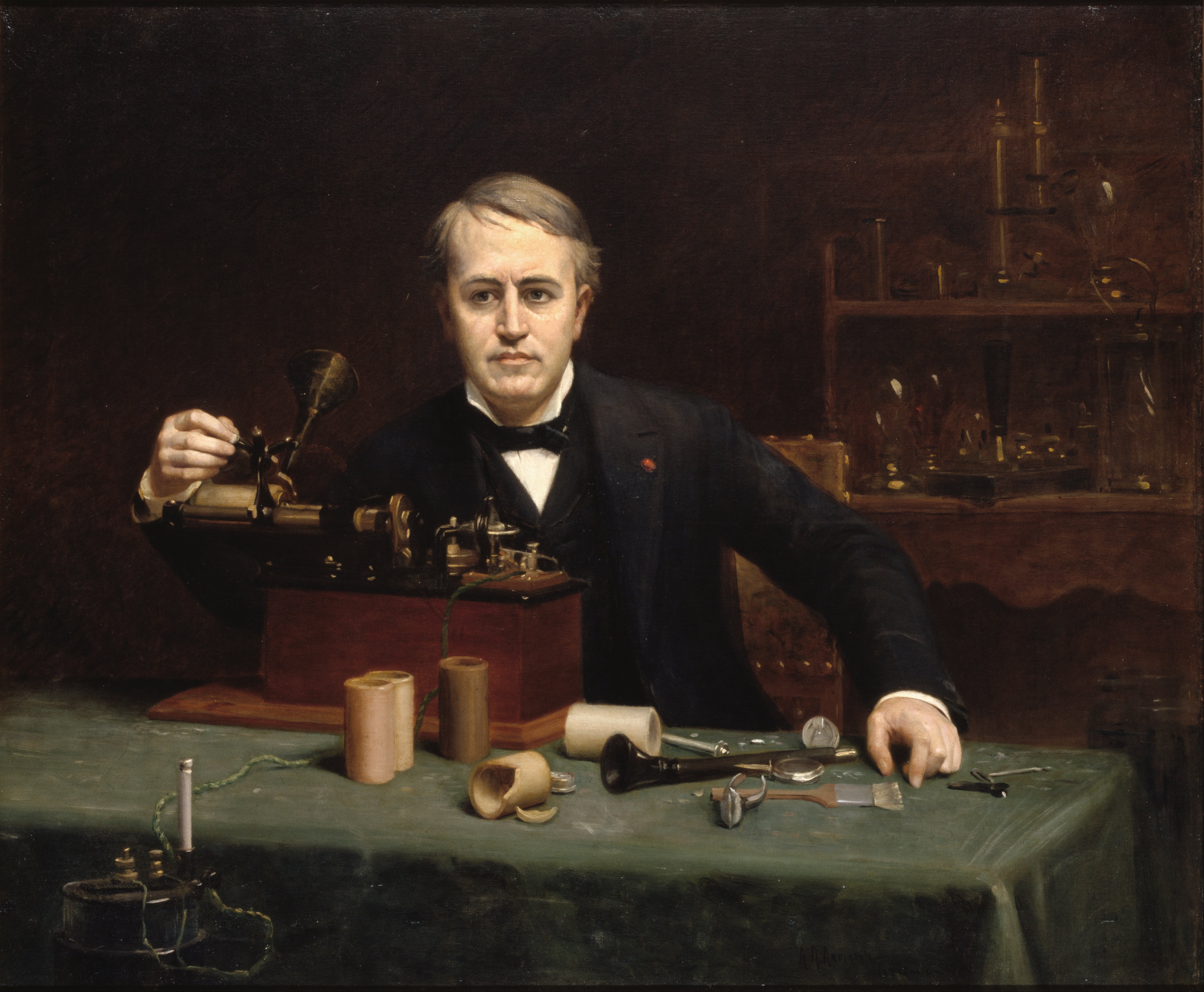Retrato de Thomas Alva Edison, pintado por Abraham Archibald Anderson em 1890. (Foto: reprodução)