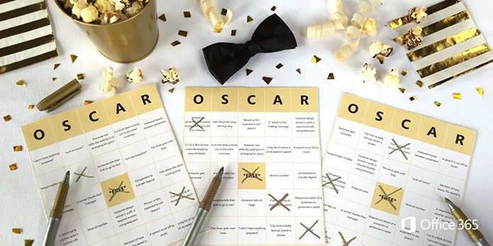 Cartela de bingo do Excel traz falas e acontecimentos inusitados do Oscar (Foto: Divulgação)