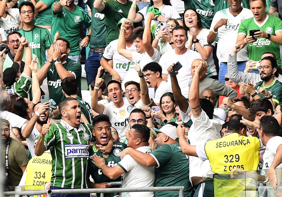 Gabriel Menino na torcida, coração de Abel... Veja as fotos do título do Palmeiras no Paulistão 2023 | palmeiras | ge