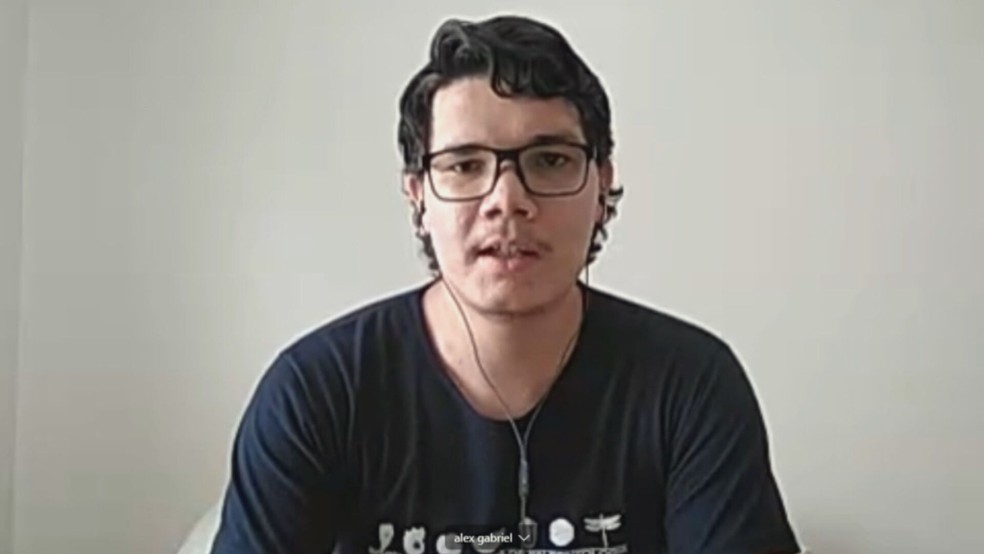 Gabriel Cajado é estudante de Ciências da Natureza e criou o Pet Covid-19 — Foto: TV Globo/Reprodução