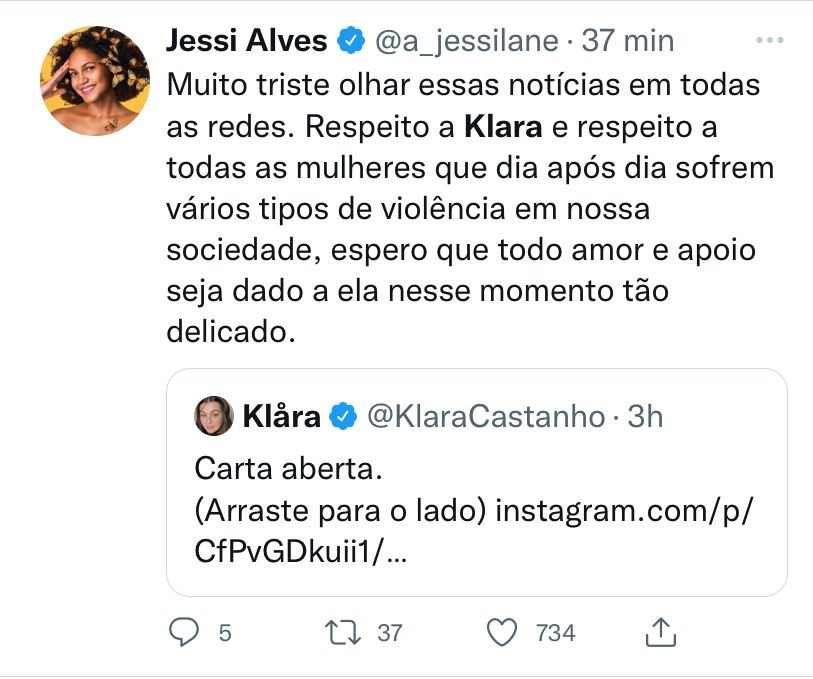 Famosos prestam solidariedade  Klara Castanho após revelação de estupro e gravidez (Foto: Reprodução)