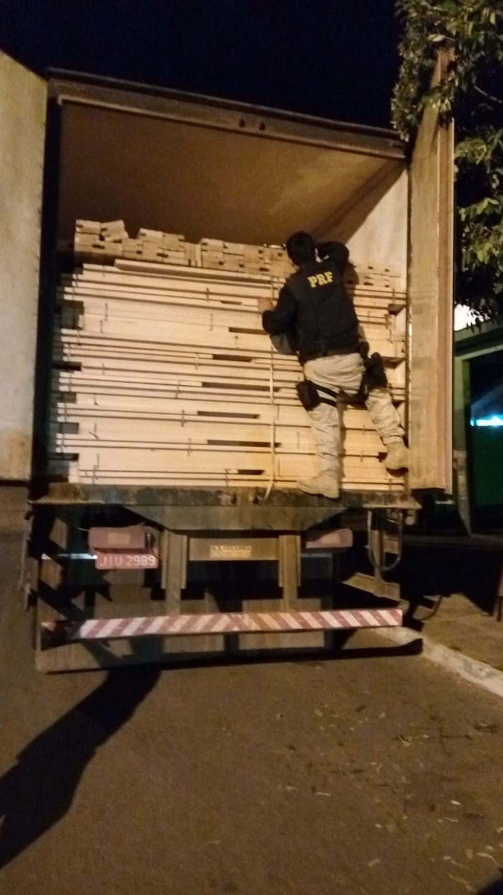 Carga de madeira saiu do Pará e iria para Paraná e Goiás (Foto: Polícia Rodoviária Federal de Mato Grosso/Assessoria)