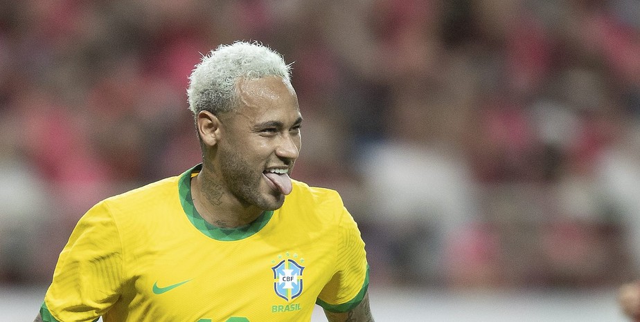 Neymar em amistoso da seleção