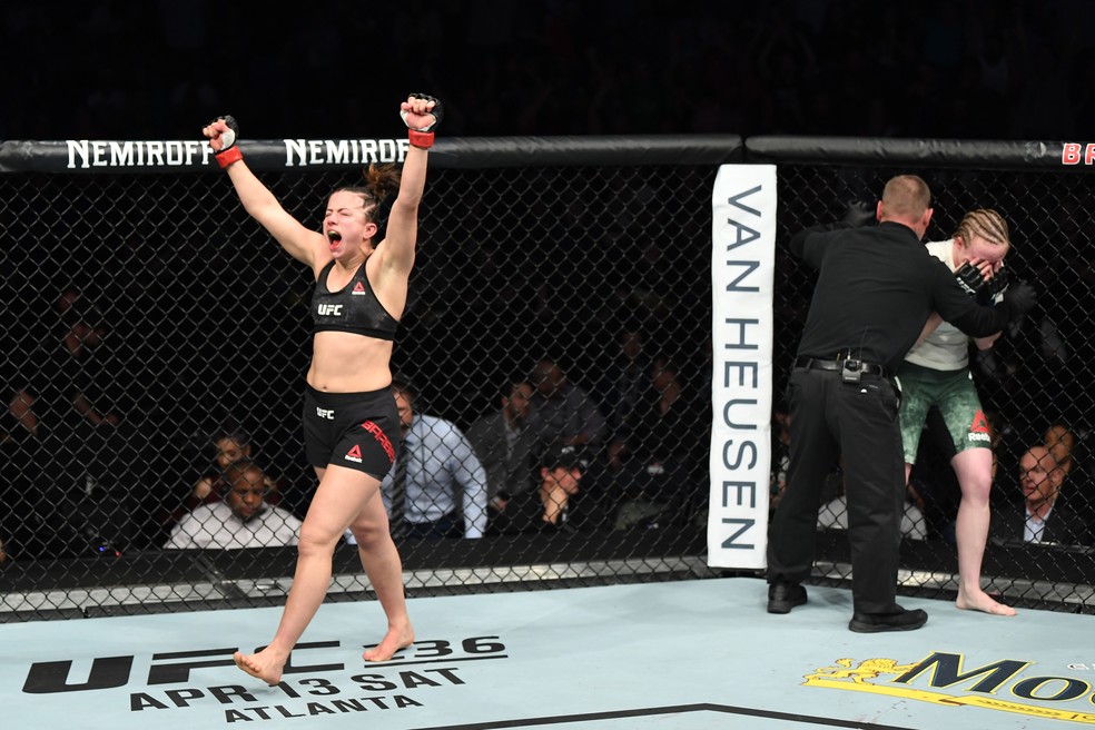Maycee Barber conseguiu nocaute surpreendente contra JJ Aldrich â?? Foto: Getty Images