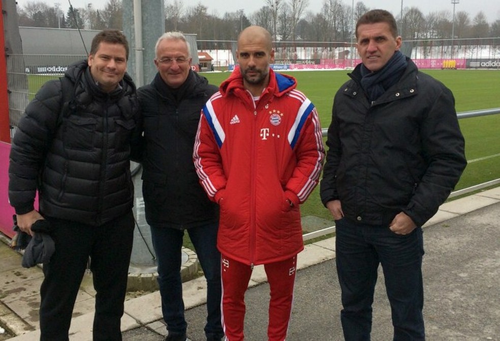 Júlio Sergio, Dorival Júnior, Guardiola e Vagner Mancini — Foto: Divulgação