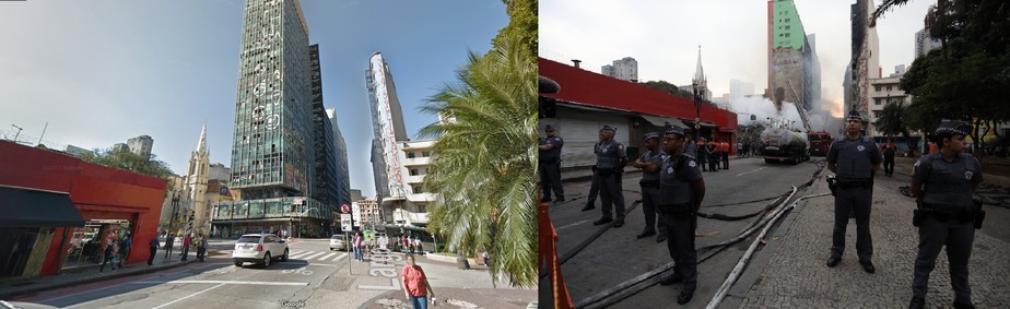 Antes e depois: veja imagens do prédio que desabou após incêndio em São Paulo