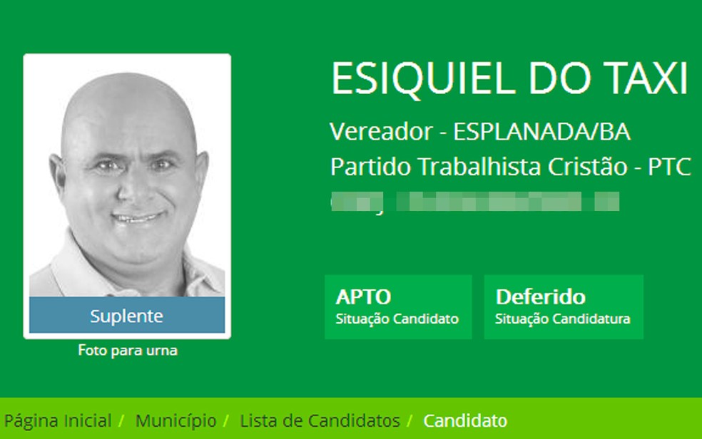 Taxista foi candidato a vereador nas eleições de 2016 (Foto: Reprodução/Divulgacand)