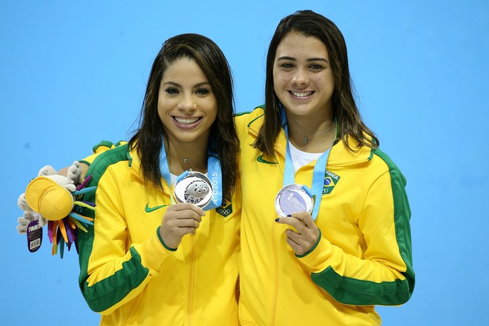Ingrid Oliveira e Giovanna Pedroso: prata nos saltos ornamentais no Pan (Foto: Satiro Sodré/SSPress)