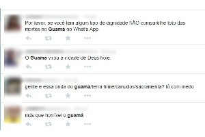 Comentários nas redes sociais após assassinato de Ex-PM no bairro do Guamá, em Belém (Foto: Reprodução/Twitter)