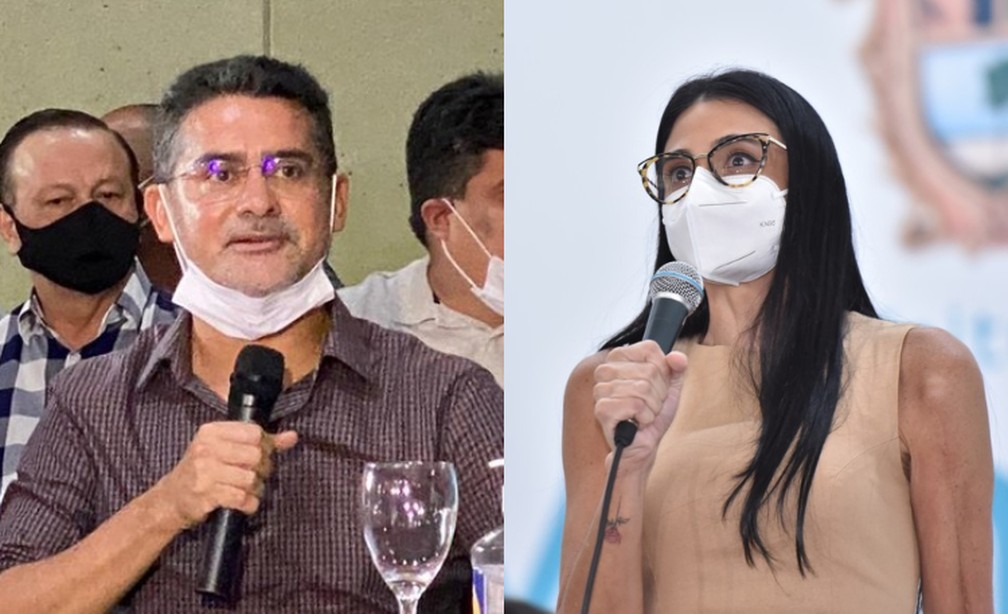 Prefeito de Manaus, David Almeida, e secretária municipal de Saúde, Shadia Fraxe. — Foto: Divulgação