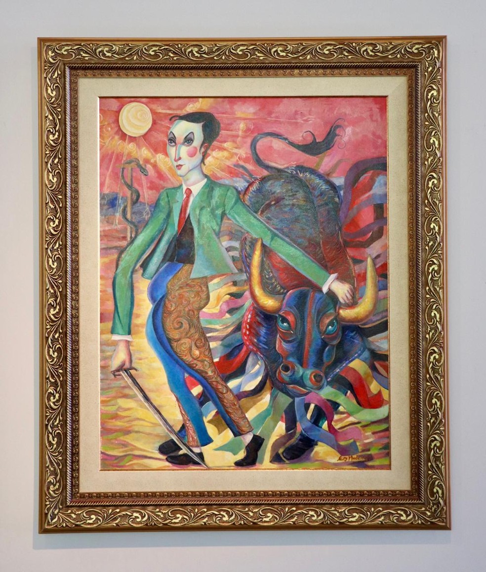 Pano de fundo da exposição "Verdade Seja Dita" é o equilíbrio entre a moralidade e o ego, descrita por Sigmund Freud — Foto: Tallyson Moura