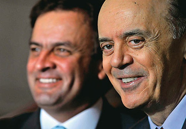 Os tucanos José Serra e Aécio Neves durante campanha presidencial (Foto: Agência Brasil)