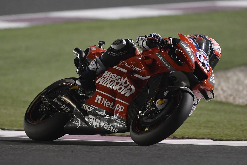 Andrea Dovizioso acelera a Ducati no Catar â€” Foto: ReproduÃ§Ã£o/Twitter
