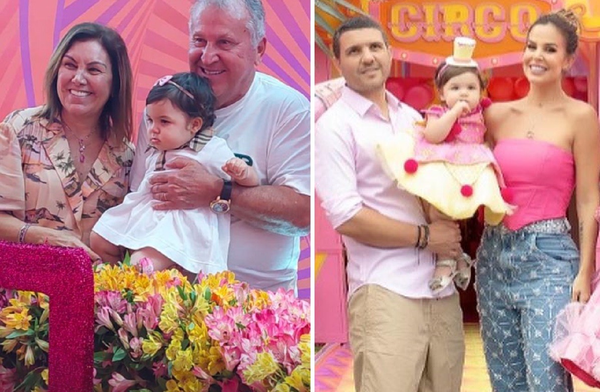 Zico com a mulher, Sandra, no aniversário da neta Sofia, filha de Robertha Portella e Bruno Coimbra (Foto: Reprodução/Instagram)