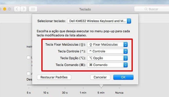 Use a tecla Windows como o Command no teclado externo (Foto: Reprodução/Paulo Alves)