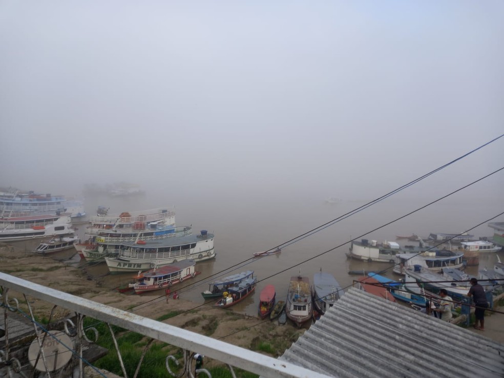 Nevoeiro em Parintins, no Amazonas — Foto: Ana Claudia Vieira