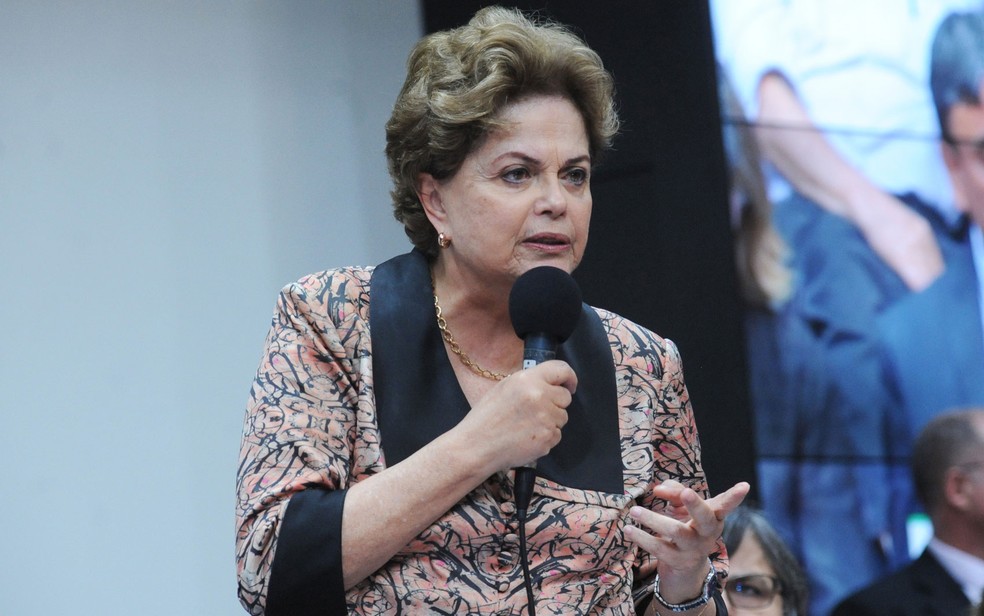A ex-presidente Dilma Rousseff durante ato na CÃ¢mara; ela voltou ao Congresso pela primeira vez desde o impeachment â€” Foto: Cleia Viana/CÃ¢mara dos Deputados