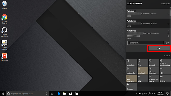 Cortana permite que usuário limpe notificações do Android no Windows 10 (Foto: Reprodução/Elson de Souza)