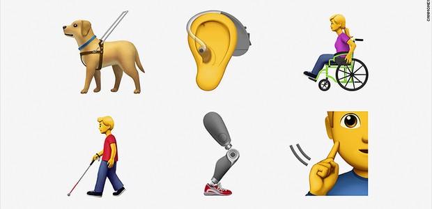 Alguns dos emojis que a Apple quer incluir no teclado dos smartphones (Foto: Divulgação)
