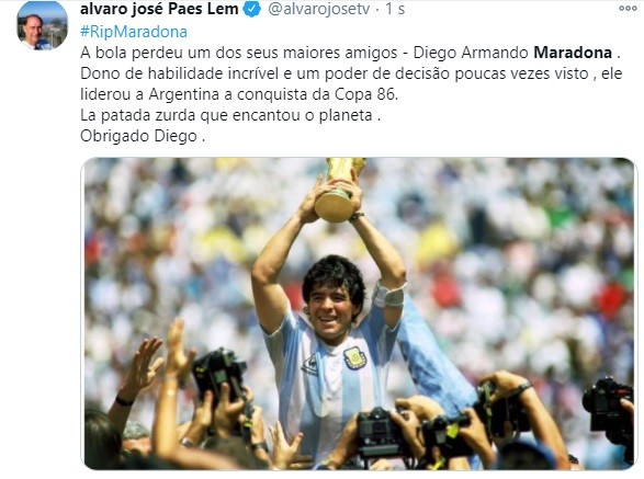 Famosos, atletas e clubes fazem homenagem a Maradona (Foto: Reprodução)