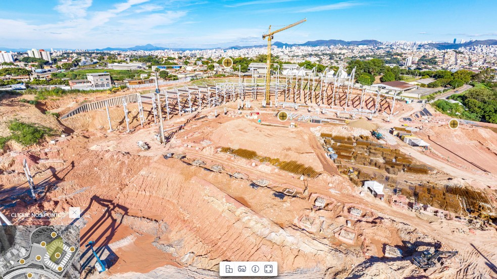Panorama das obras da Arena MRV — Foto: Reprodução 