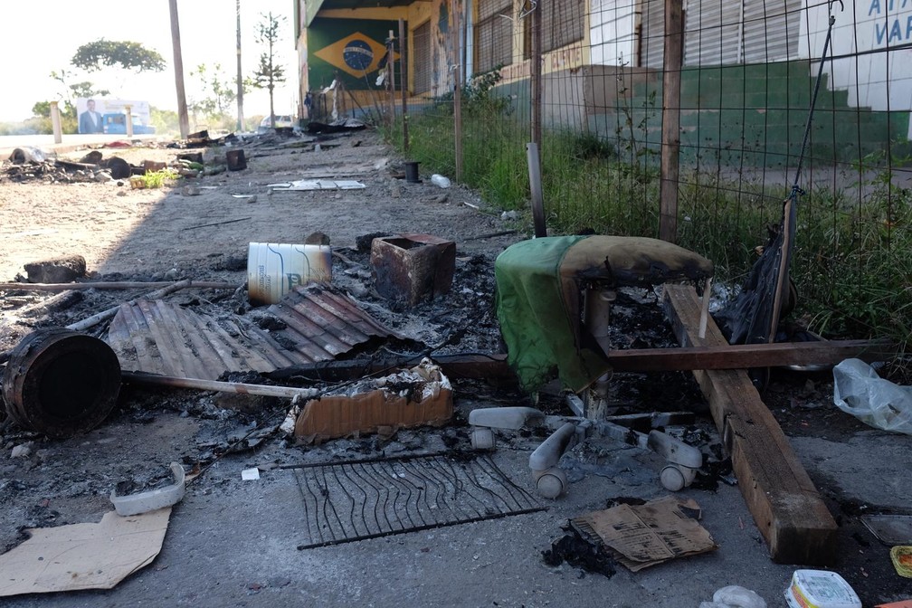Rastro de destruição foi visto pelas ruas de Pacaraima, ao Norte de Roraima, na tarde do domingo (19), dia do tumulto na cidade (Foto: Inaê Brandão/G1 RR/Arquivo)