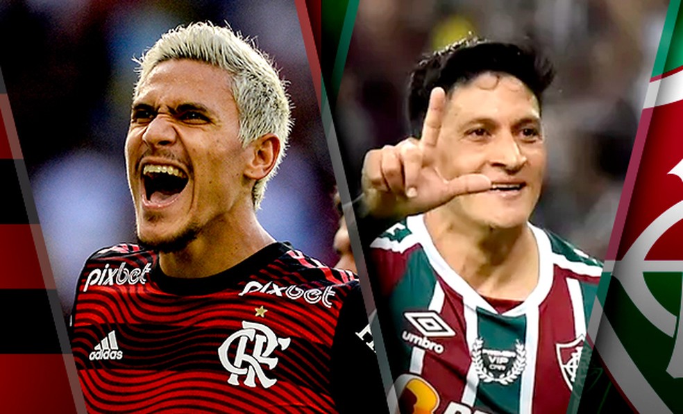 Pedro, do Flamengo, desafiará a eficiência de Germán Cano na final do Campeonato Carioca — Foto: Infoesporte
