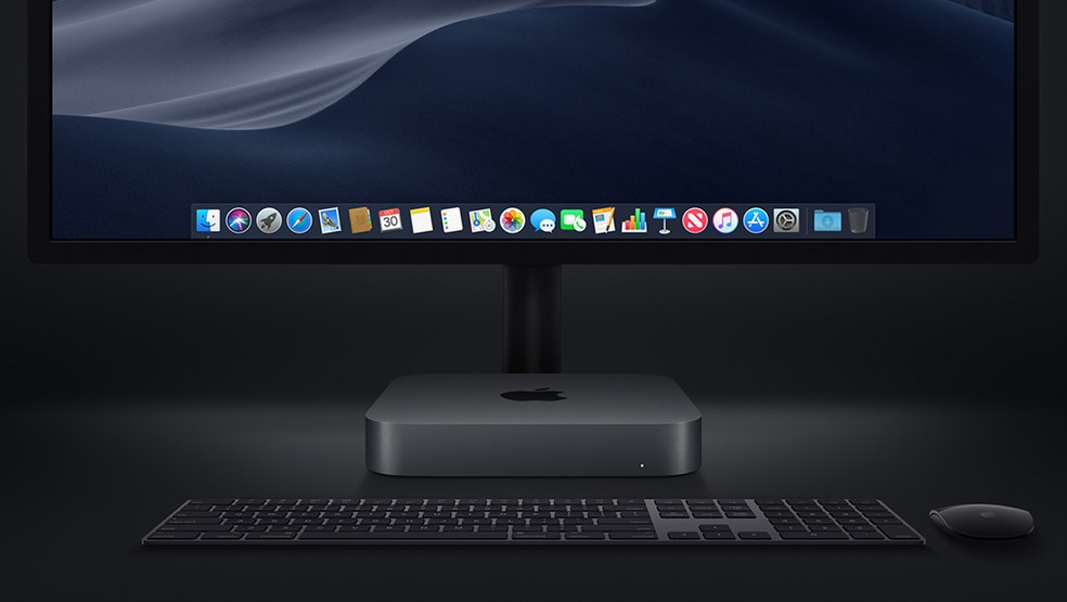 Com armazenamento inteiramente em flash e performance melhorada, Mac Mini permite ao usuário escolher teclado, mouse e monitor que melhor se adaptem a seu trabalho. — Foto: Divulgação/Apple