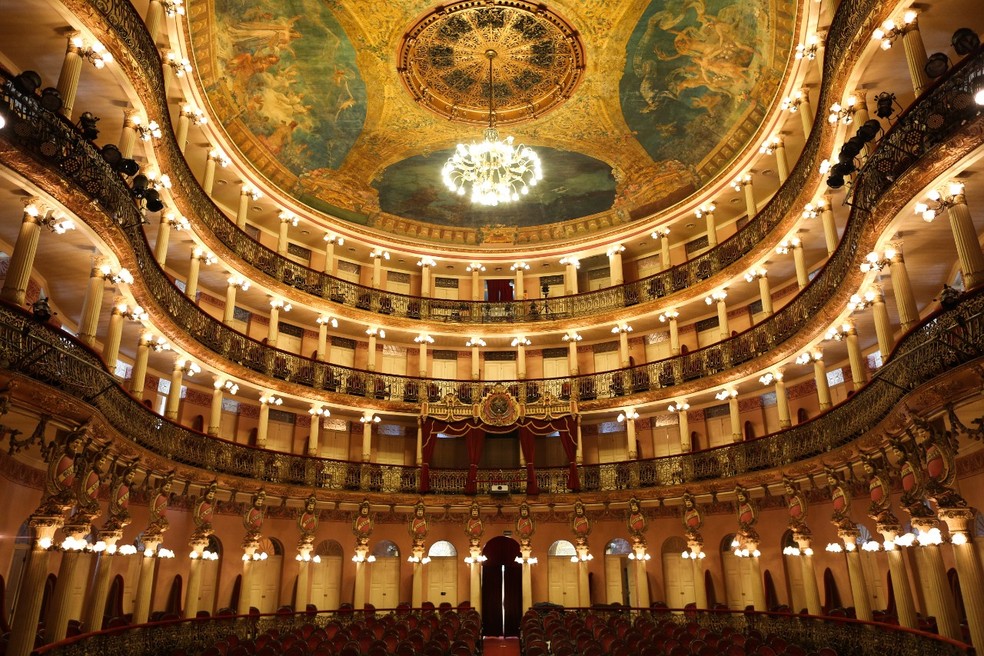 Área interna do Teatro Amazonas.  — Foto: Michael Dantas/SEC-AM